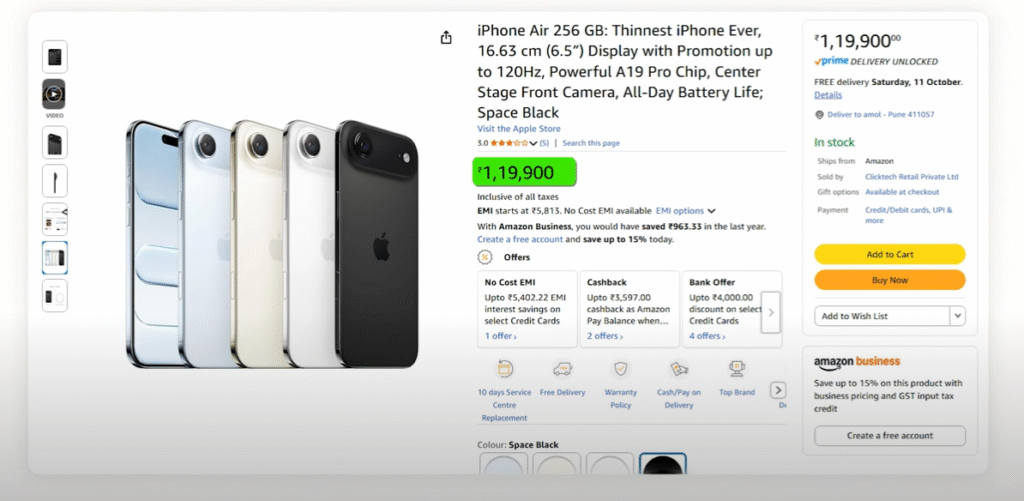 Samsung Galaxy S25 Edge Vs iPhone Air
