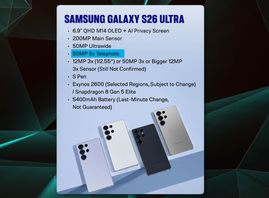 Samsung Galaxy S26 Ultra leaks