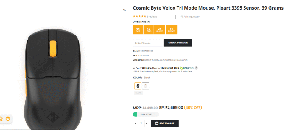 Cosmic Byte Velox Mouse Review