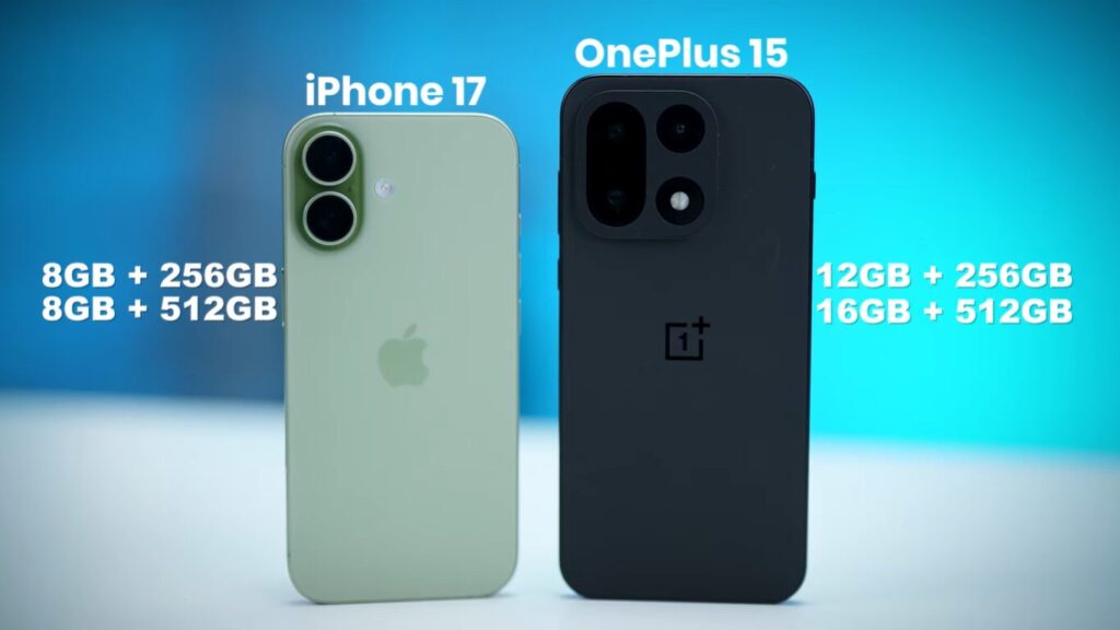 OnePlus 15 vs iPhone 17