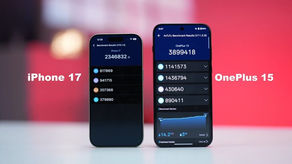 OnePlus 15 vs iPhone 17
