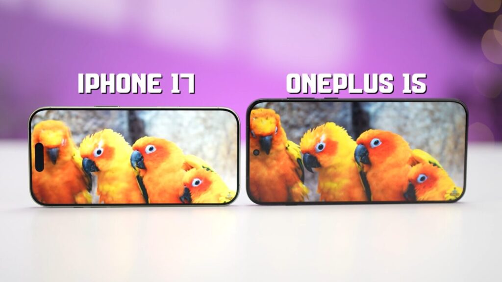 Comparison of iPhone 17 and OnePlus 15