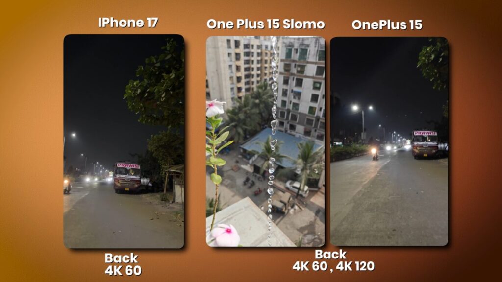 Comparison of smartphone camera footage