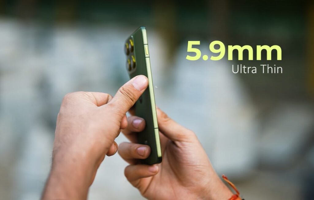 Person holding ultra-thin smartphone